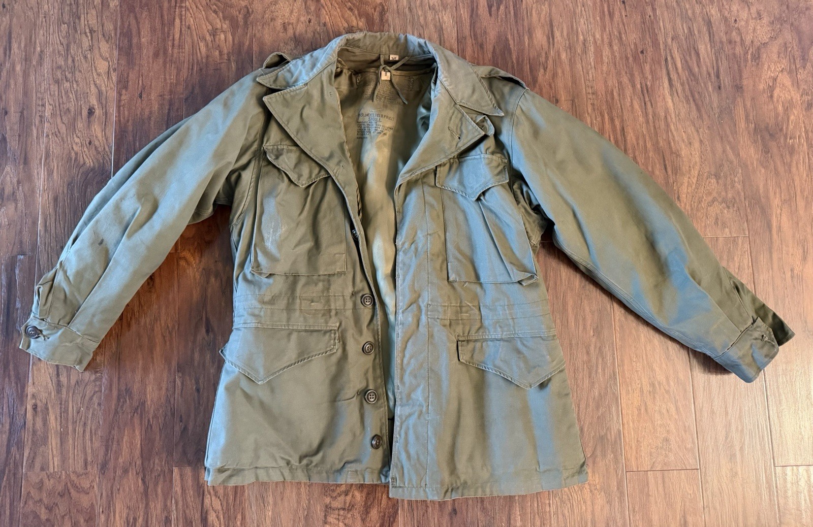Vintage US Army M-1943 MQ1 Field Jacket 34S w/ 1951 Liner Korean War Era