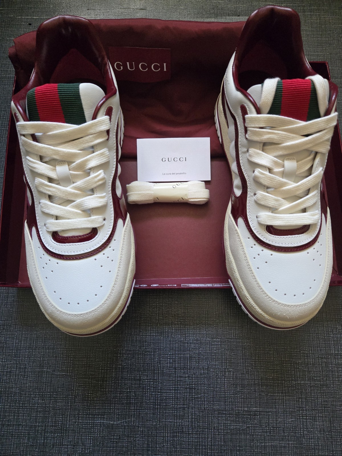 Gucci Re-Web Sneaker White Rosso Ancora G size 8 US 9