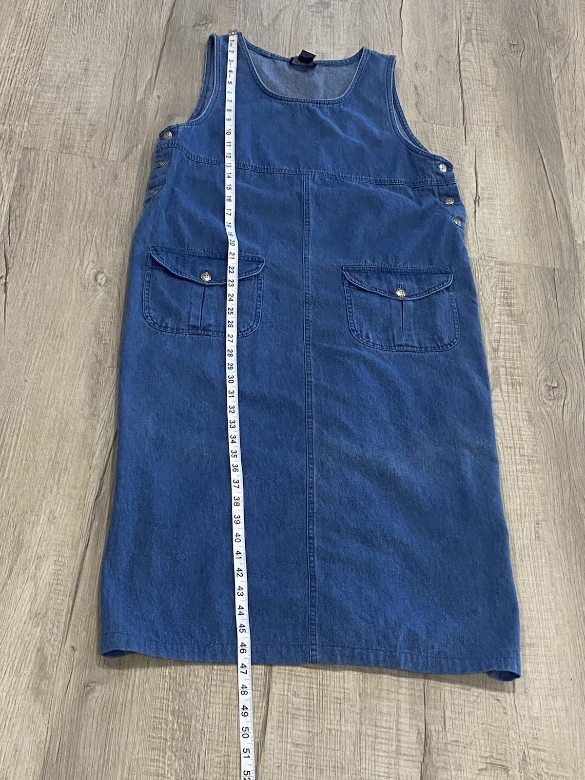 Blue J denim Ladie’s L dress jumper midi side buttons pockets