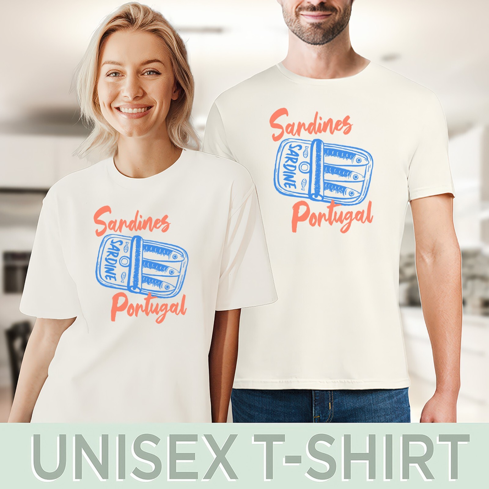 Portugal Sardines T Shirt Canned Fish Graphic Tee Portuguese Food Art Shirt