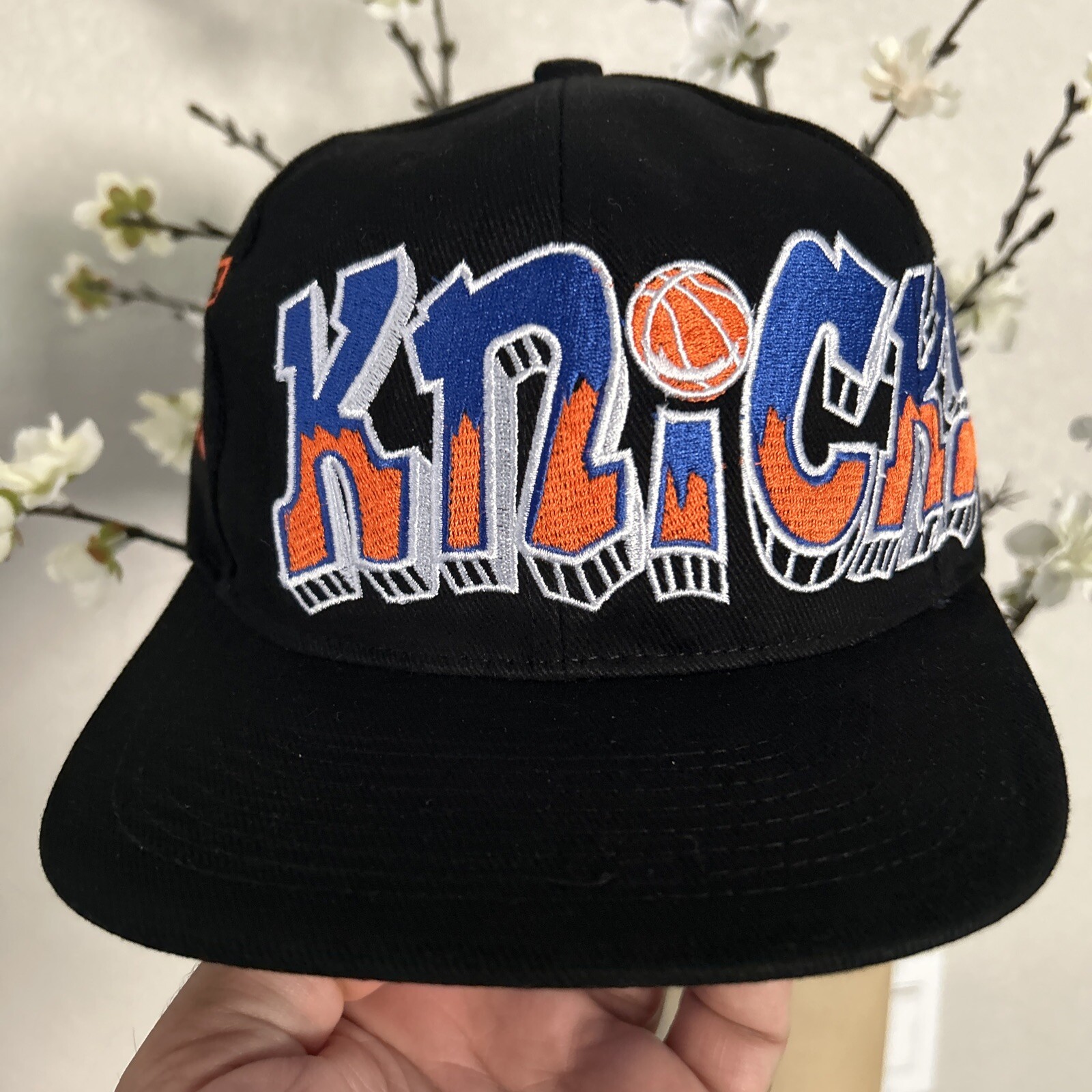 New York Knicks TOW Full Graffiti Custom Snapback Hat Cap All Black