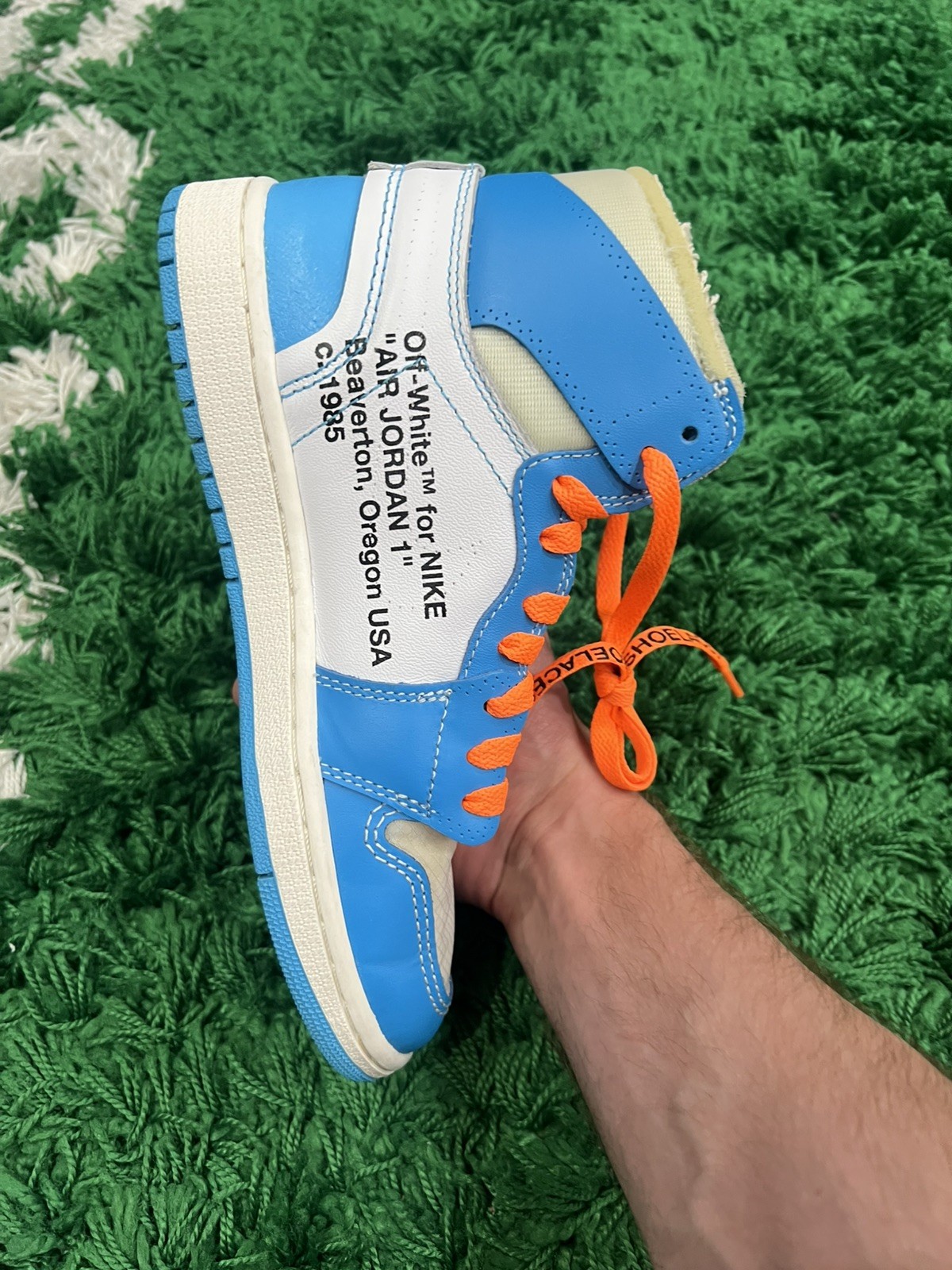 Jordan 1 High Off-White University Blue Size 6M/7.5W Used | SHIPS FAST