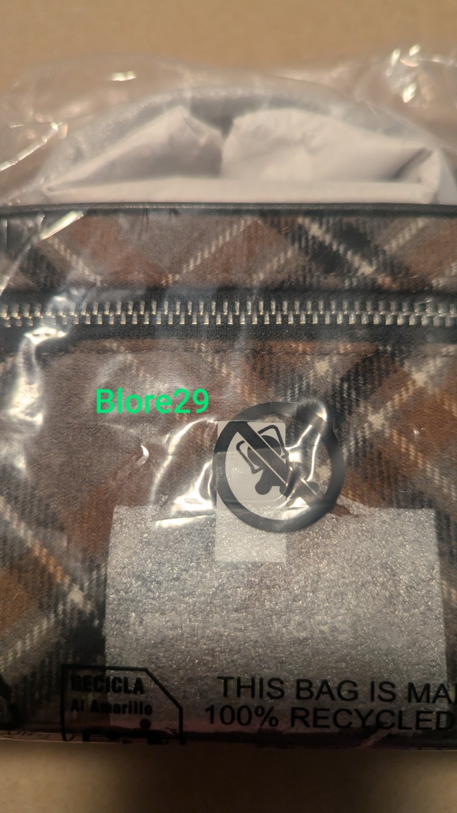NWT Michael Kors Vivi Small Plaid Print Wool Vanity AND TWO charms.