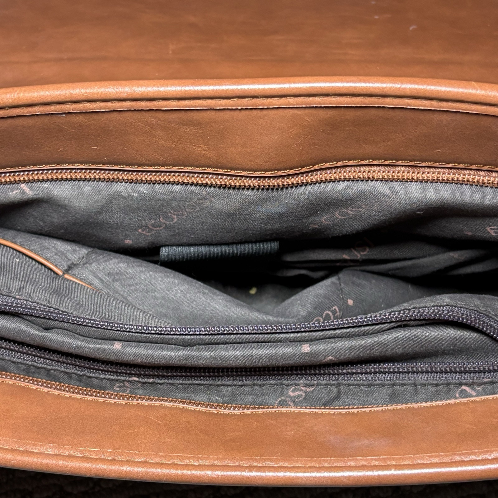 ECOSUSI Laptop Bag Vegan Leather Messenger Brown Briefcase Backpack 15.6