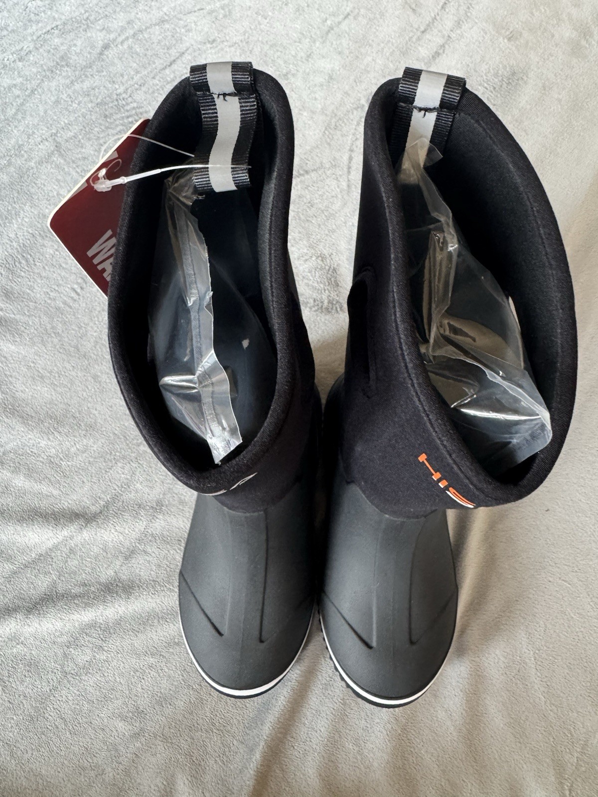 HISEA Kids Neoprene Rubber Rain Boots Black Waterproof Size US 1 NWT