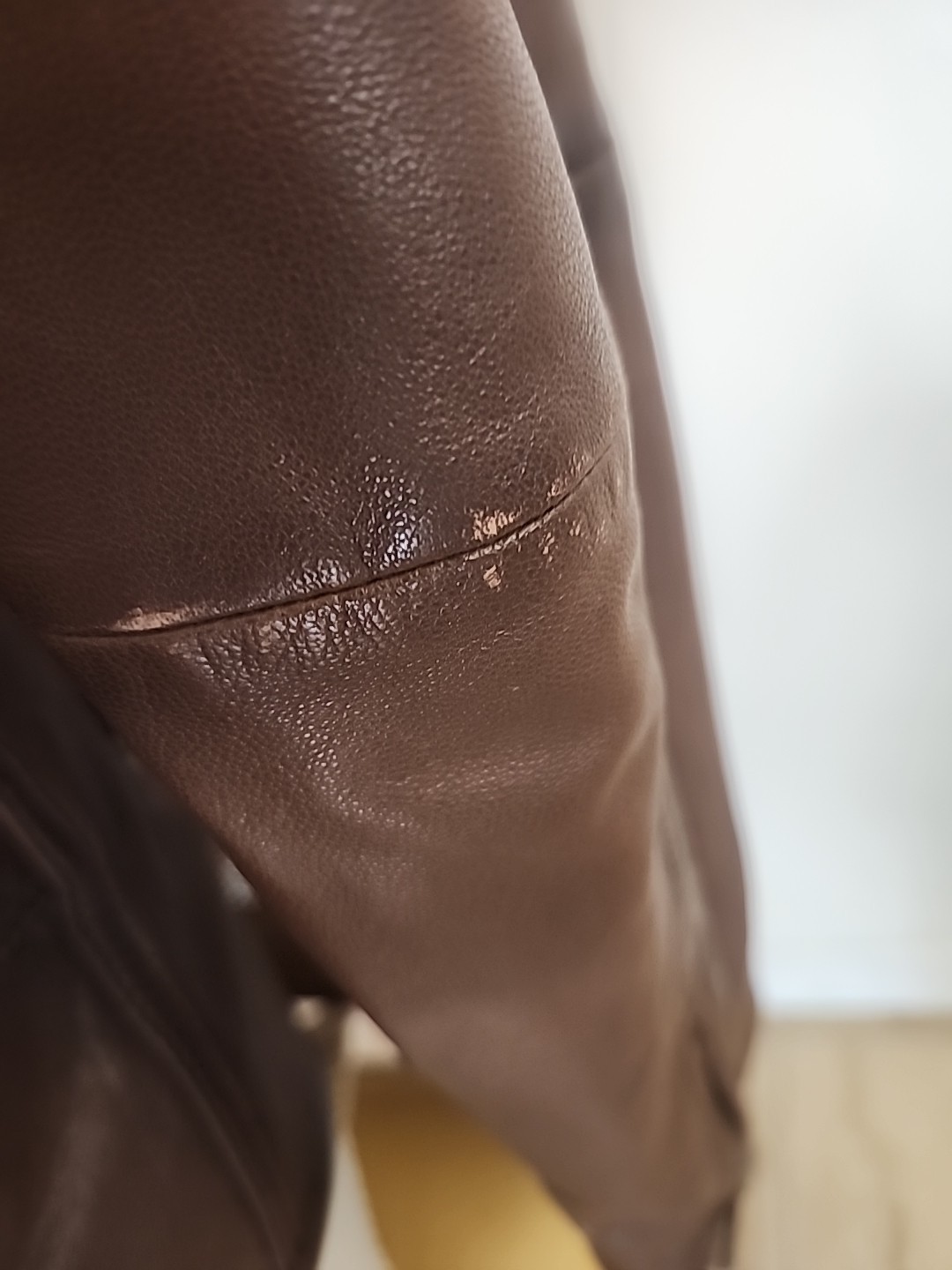 Mens Massimo Dutti Brown Nappa Lambskin Moto Aviation Leather Jacket Small EUC