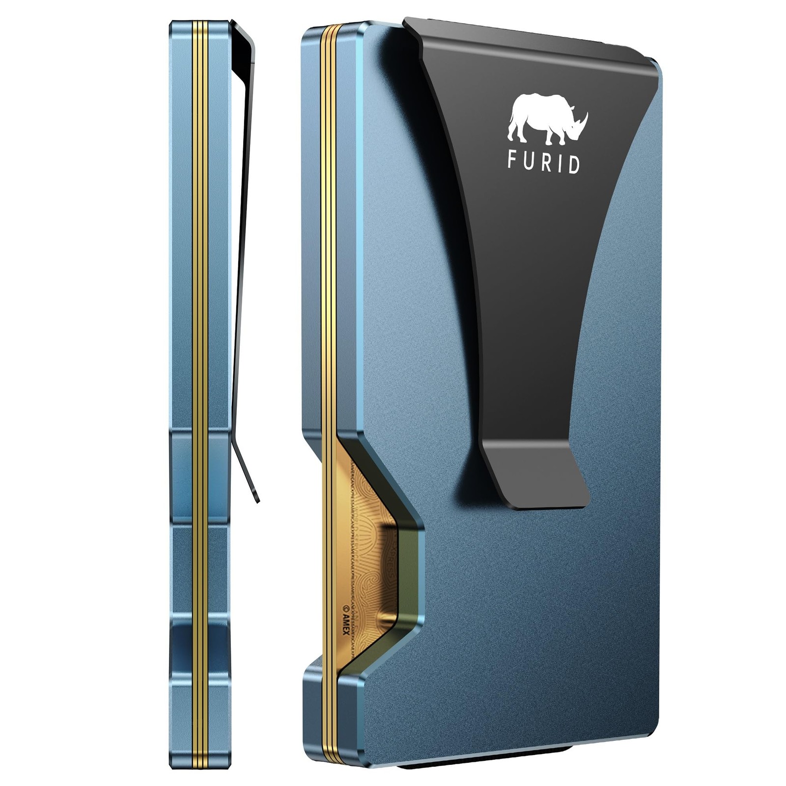 Minimalist Card Wallet for Men Slim: Rfid Metal Standard, Aluminum Slate