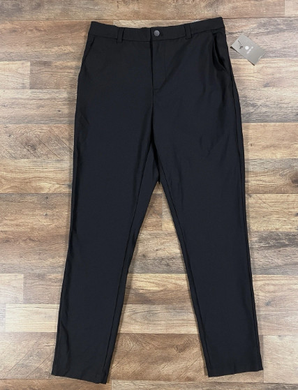 Apana Pants Mens 36×32 Black Standard Fit Stretch Performance Golf Chino NEW