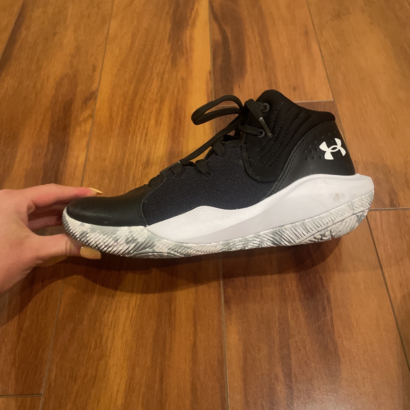 Size 4.5 Youth Under Armour GS Jet ‘21 Low Black/White New without box