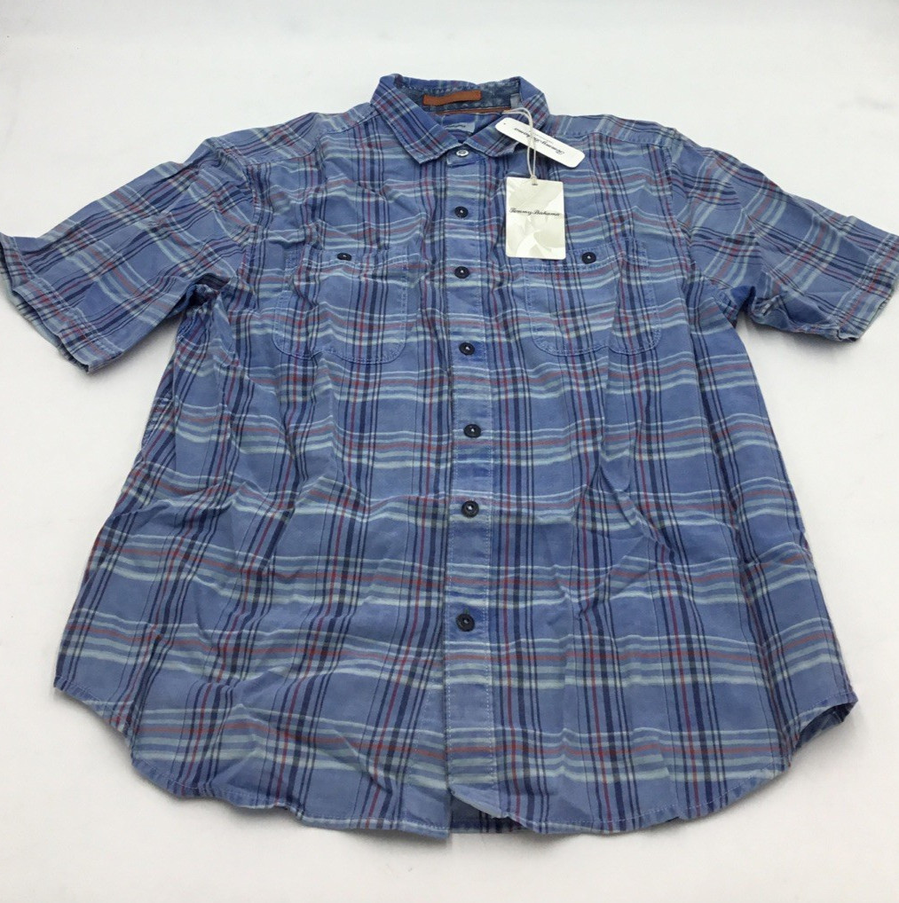 Tommy Bahama Mens Sahara Sun Fade Camp Shirt in Dutch Blue Size Medium