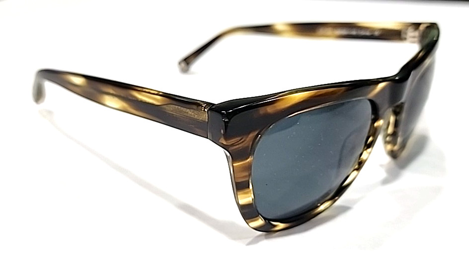 Warby Parker Cliff 241 Brown Gray Oval Sunglasses 52-21-145 One Scratched Lens