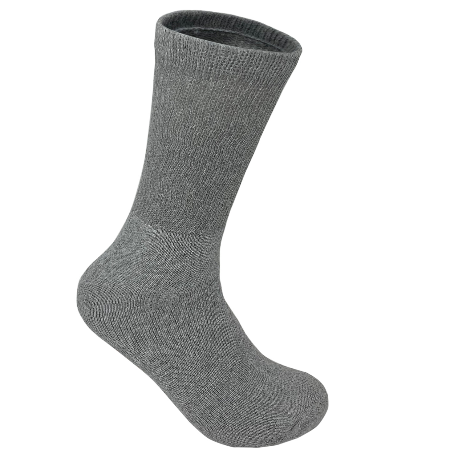 3,6,12 Pairs Lot Men’s Gray Circulatory Diabetic Crew Socks 9-11,10-13,13-15