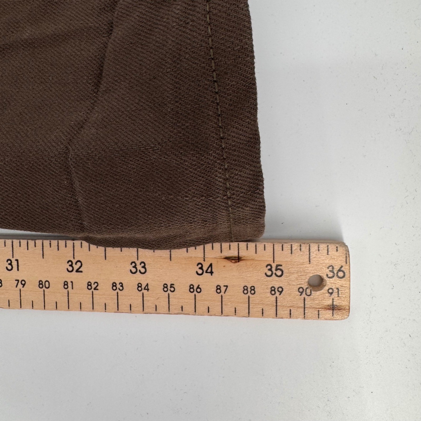 Gustin Slim Fit Pants Mens 35 Brown Cotton Twill Made in USA Button Fly Heritage