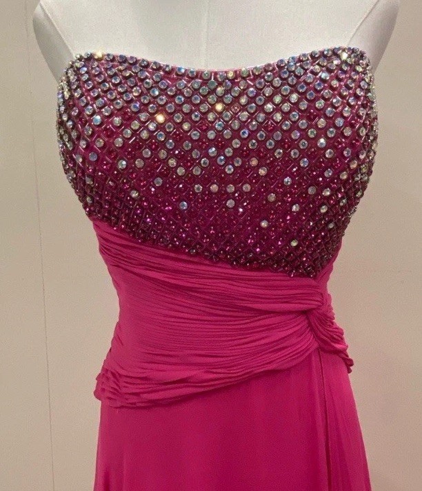 NWT Tony Bowls Strapless Gown Womens Size 12 Pink Prom Evening Formal Dress