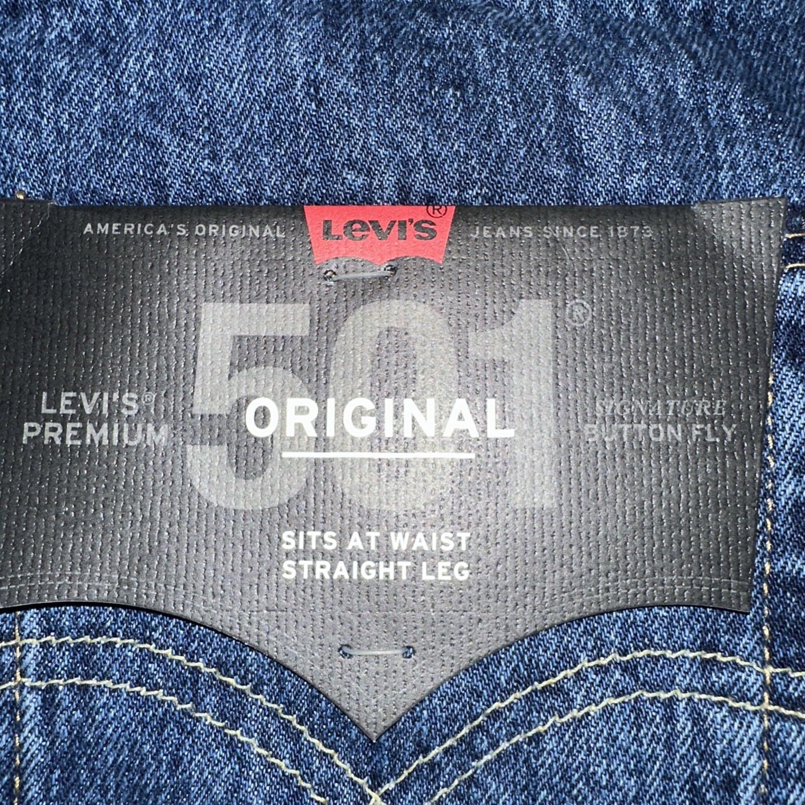 New Mens Blue Original Levis 501 Jeans Sz:30×32 Button Fly Sits At Waist