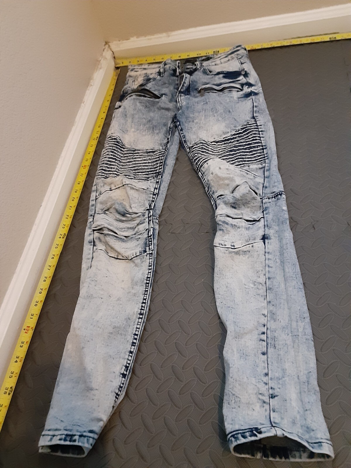 Waimea Skinny Fit Jeans Mens 28×30 Blue Straight Leg Distressed Grunge #S146