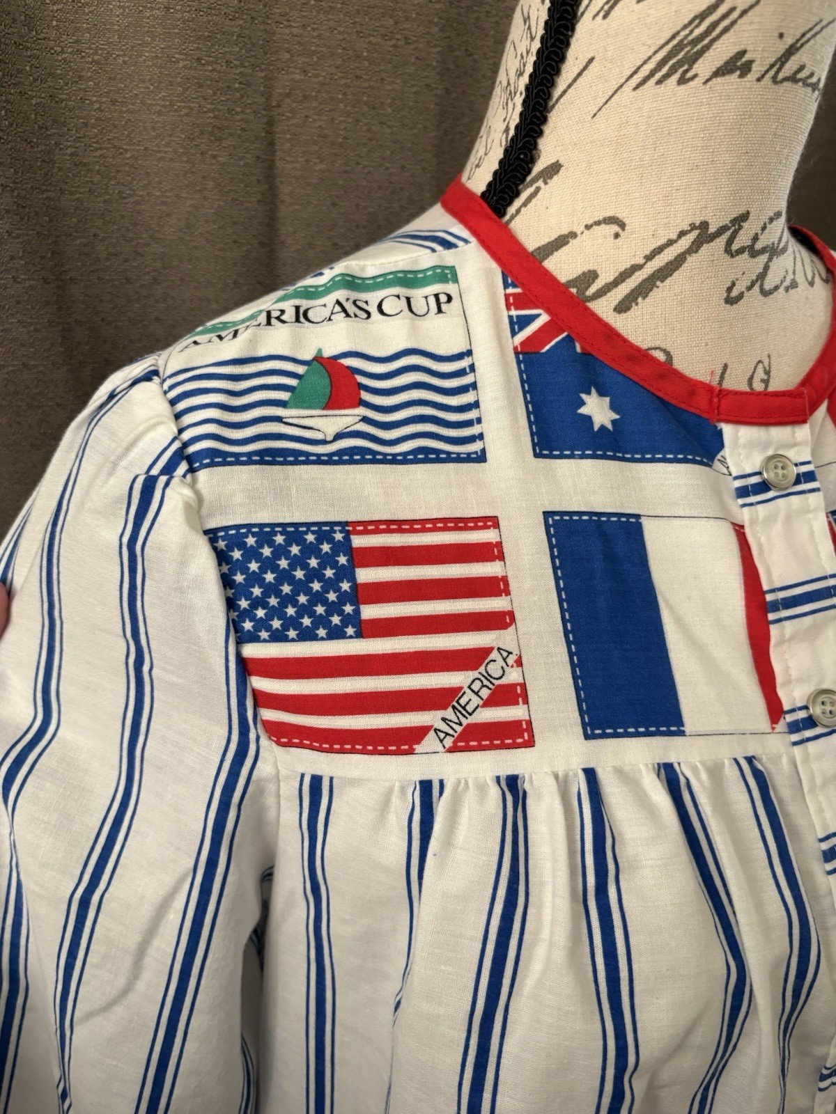 MODELS COAT Saks Fifth Avenue House Dress MuMu America’s Cup Striped Snaps 8