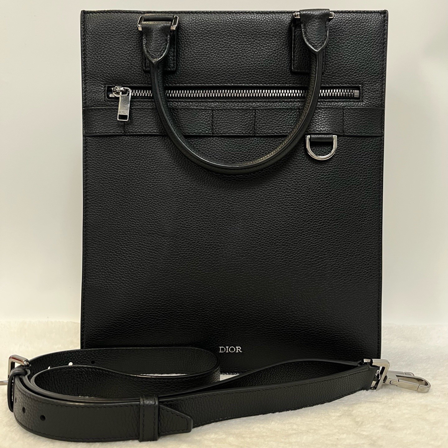 Dior Pre-Owned Authentic Briefcase 28/34/8cm Silver Free Tracked Shipping