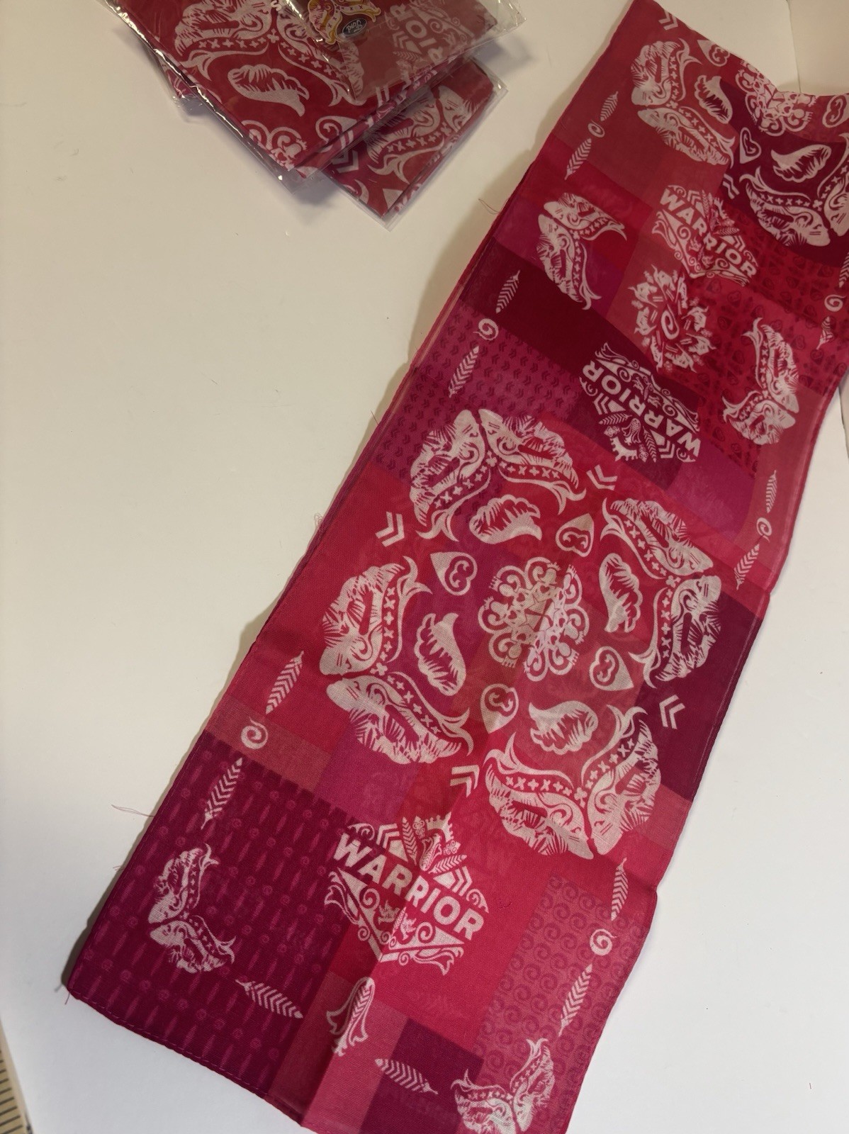 New Ford Warriors In Pink Scarf Wrap Set Of 4 Approximately 8 1/4” X 52”