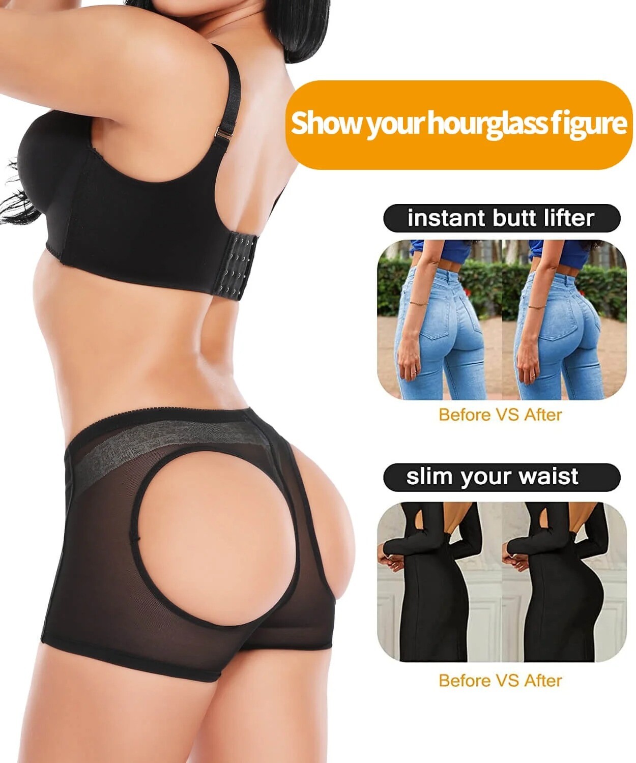 2 Pack Women Butt Lifter Booty Hips Enhancer Shapewear Body Shaper Underwear US