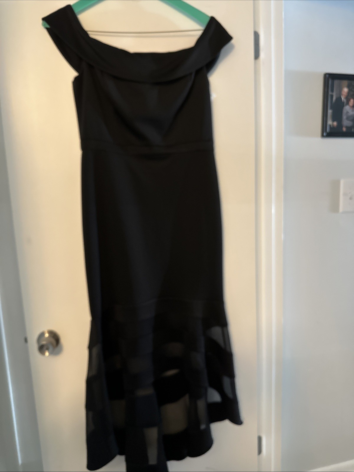 Xscape Women’s Off-the-Shoulder HIGH/Low Hem, Size 16 Special Occasion Dress