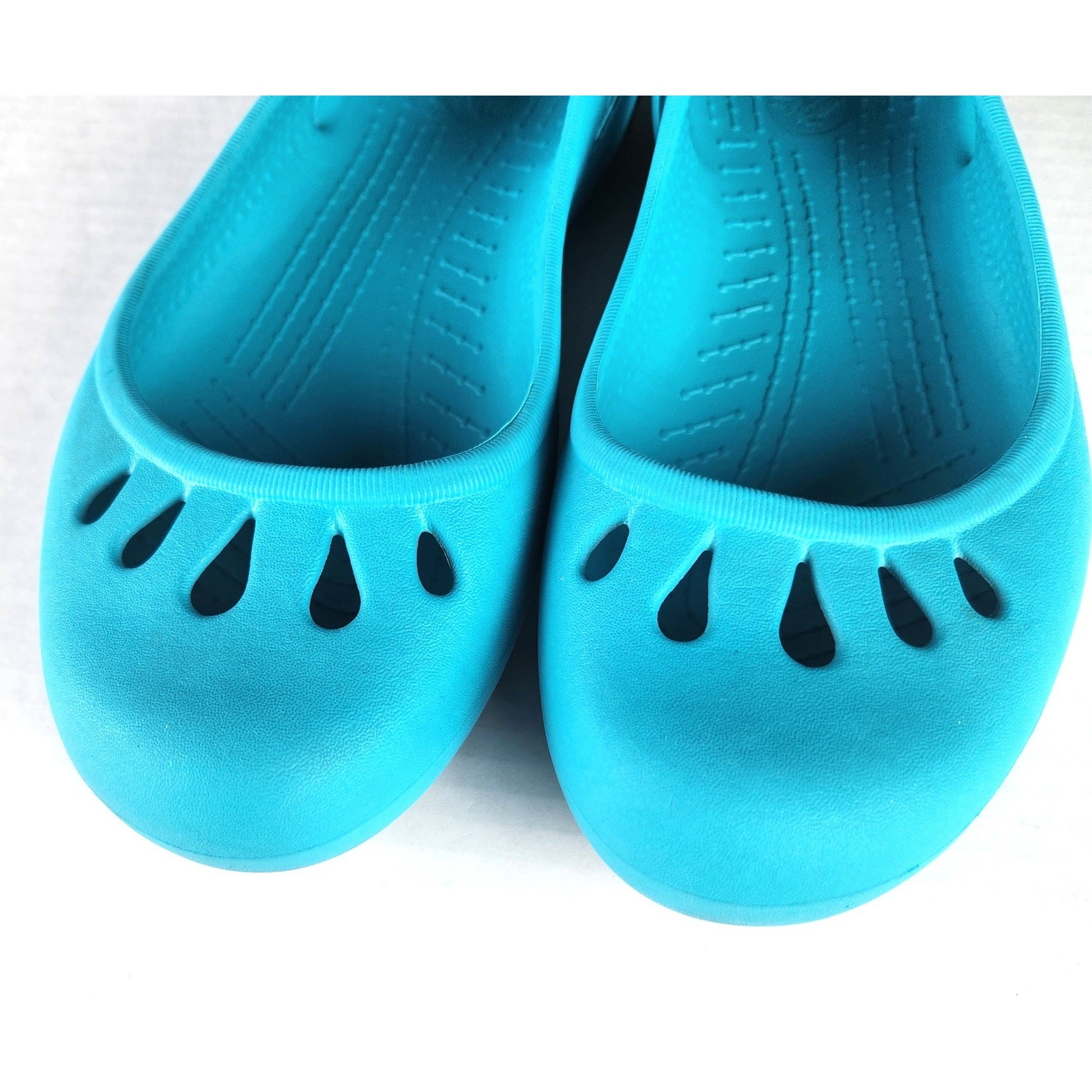 Crocs Kadee Ballet Flats Turquoise Blue Croslite Comfort Shoes Womens Size 9