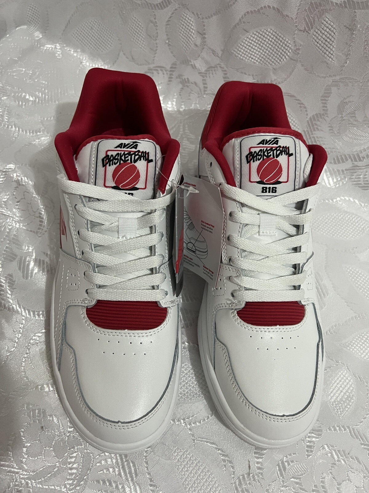 AVIA BASKETBALL WHITE RED 816 RETRO LOW TOP OLD SCHOOL 880 LEGACY
