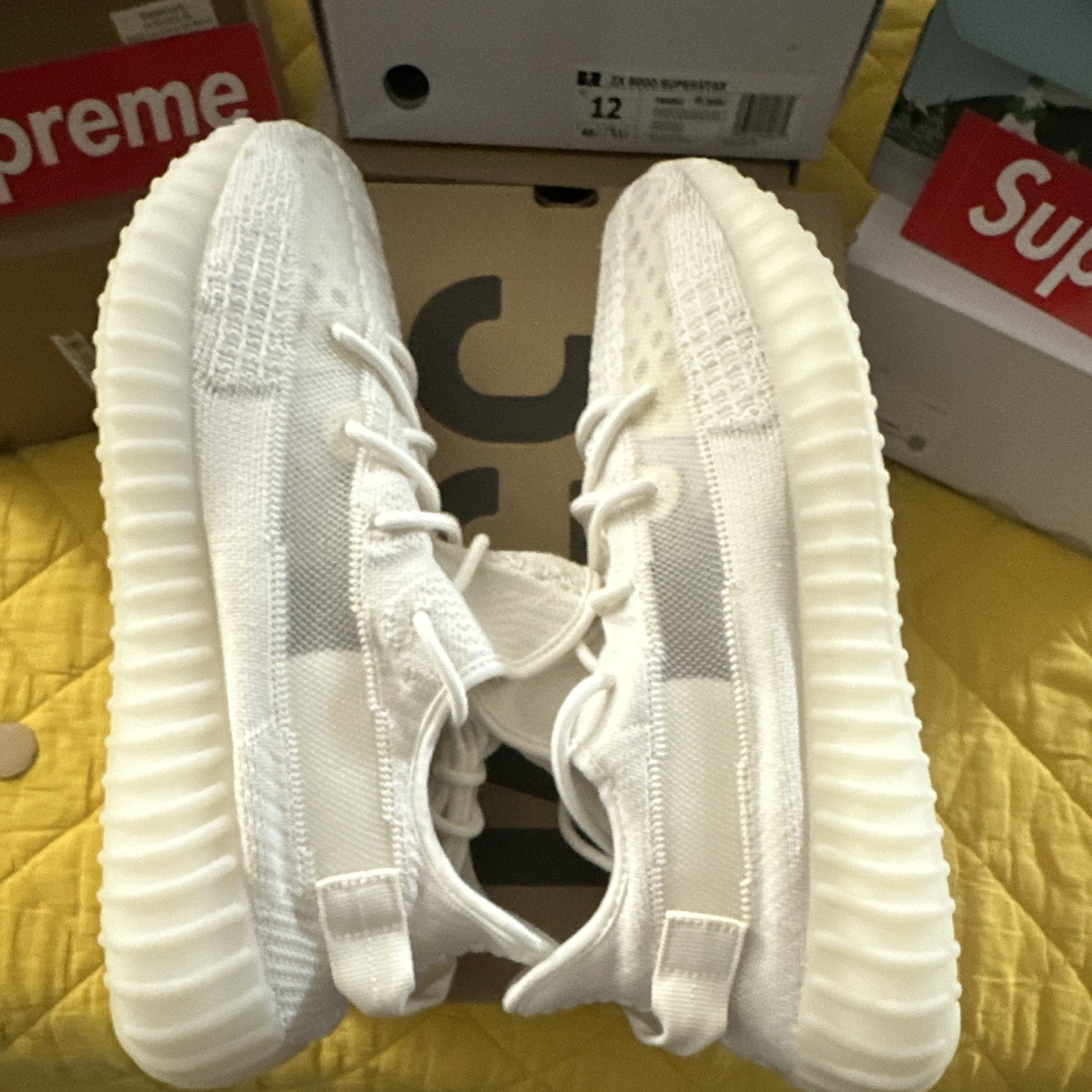 adidas Yeezy Boost 350 V2 Low Top USM 13 Sneaker Bone/Bone/Bone White HQ6316