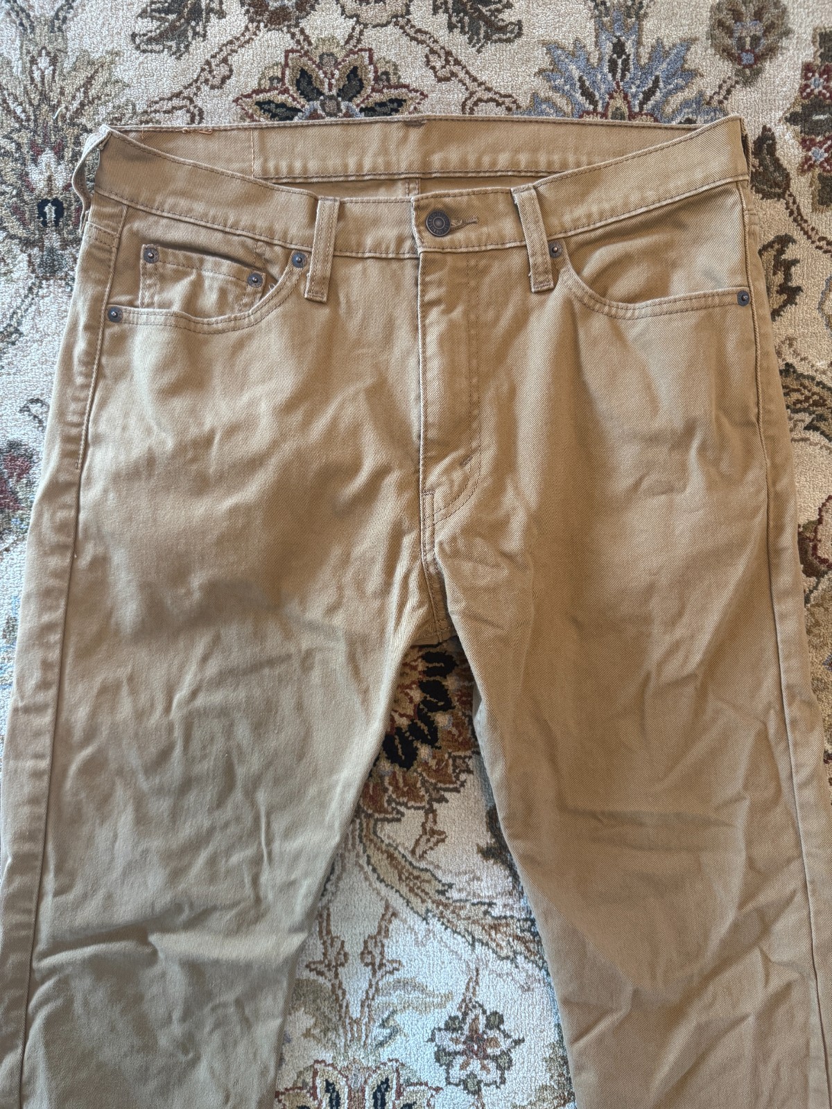 Levis 513 Slim Straight Denim Jeans Mens 33×30 Beige