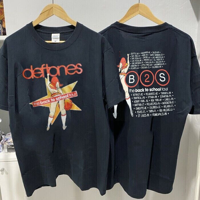 1990s Deftones Back To School Cotton Black 2 side Unisex T shirt VN1785