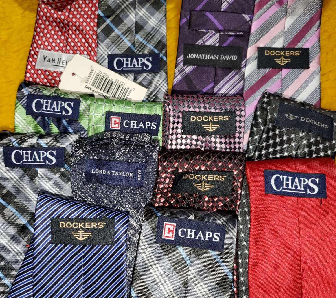 14 pc READY-MADE WARDROBE ~ SLIM MODERN NARROW ~ BOYS TEENS TIES ~ 49″ X 2.5″