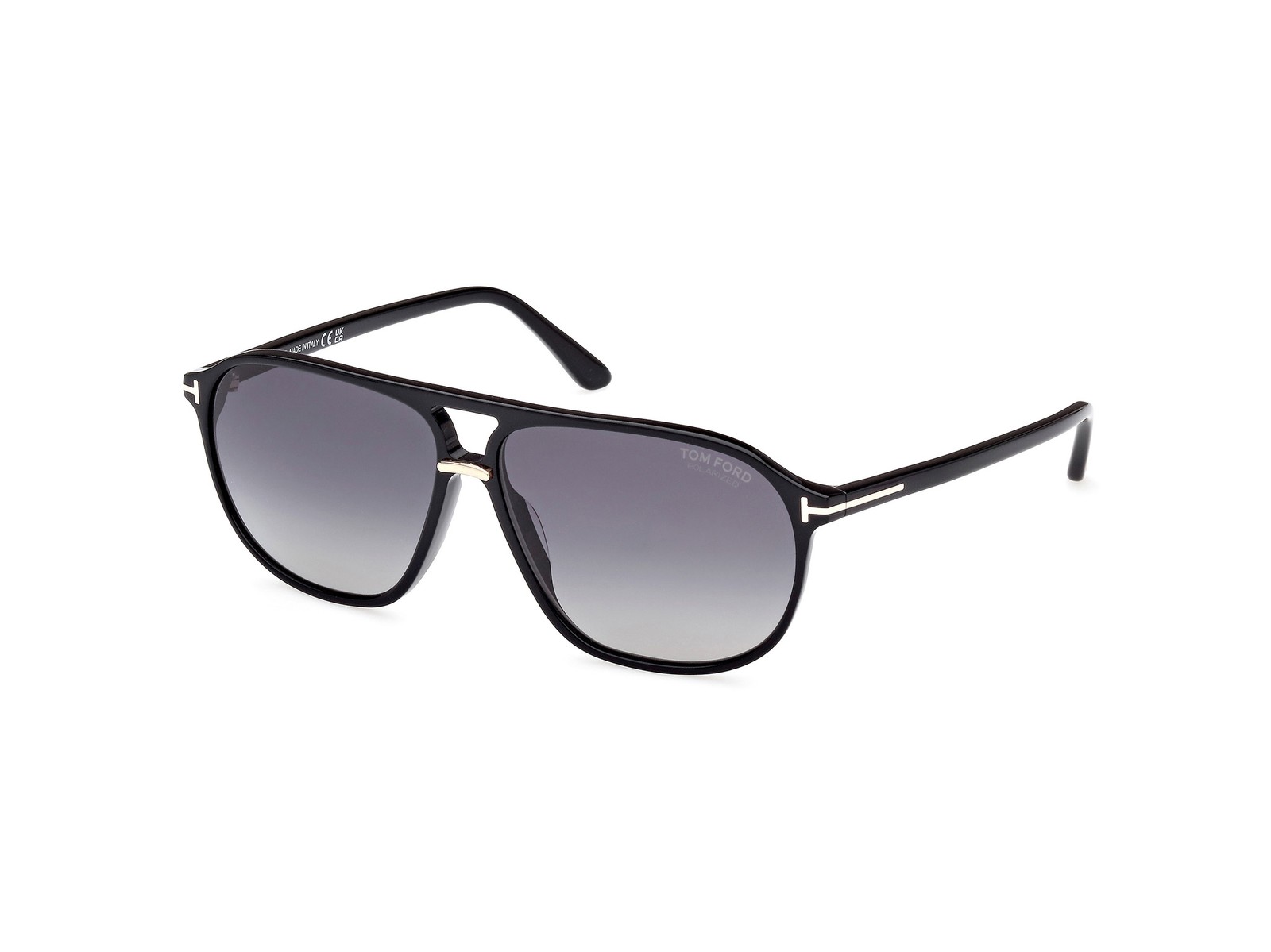 Tom Ford Bruce FT1026 01D Shiny Black Smoke Polarized 61 mm Men’s Sunglasses