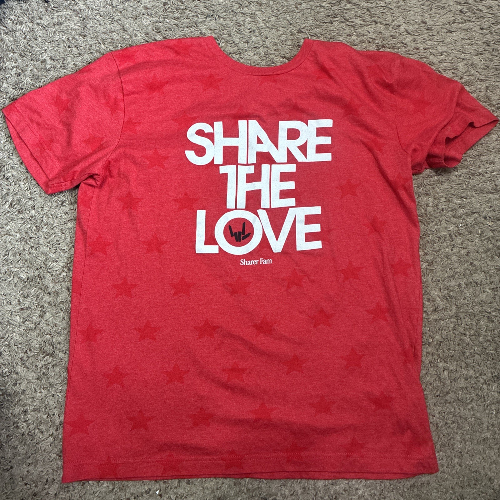 Share The Love T-Shirt Stephen Sharer Fam Logo Red Medium M Used YouTube