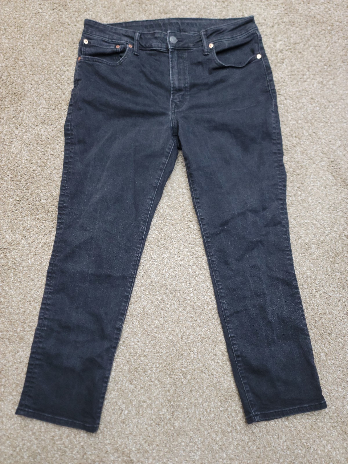 American Eagle Outfitters Bootcut Stretch Slim Straight Black Denim Jeans 36×30