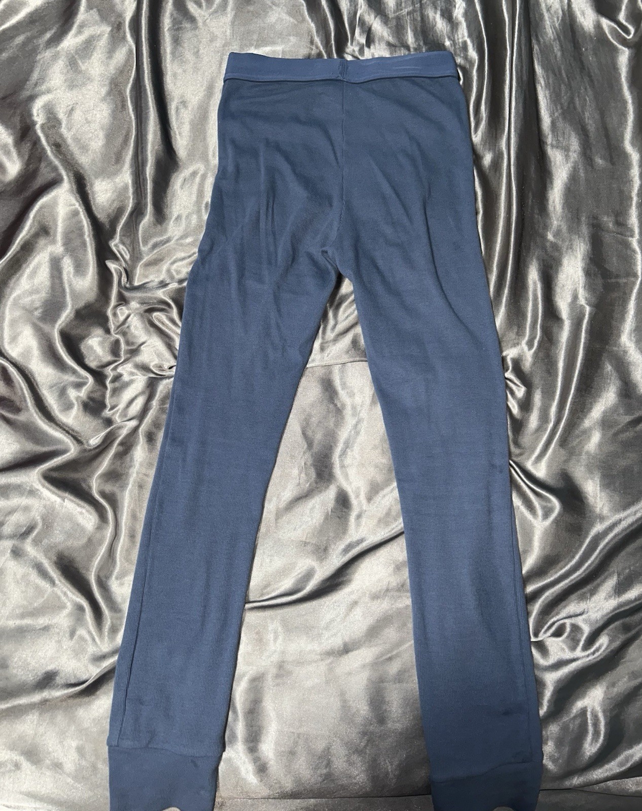 Fashion Nova Blue Ribbed High-Rise Yoga Leggings Elastic Waist Stretch XS