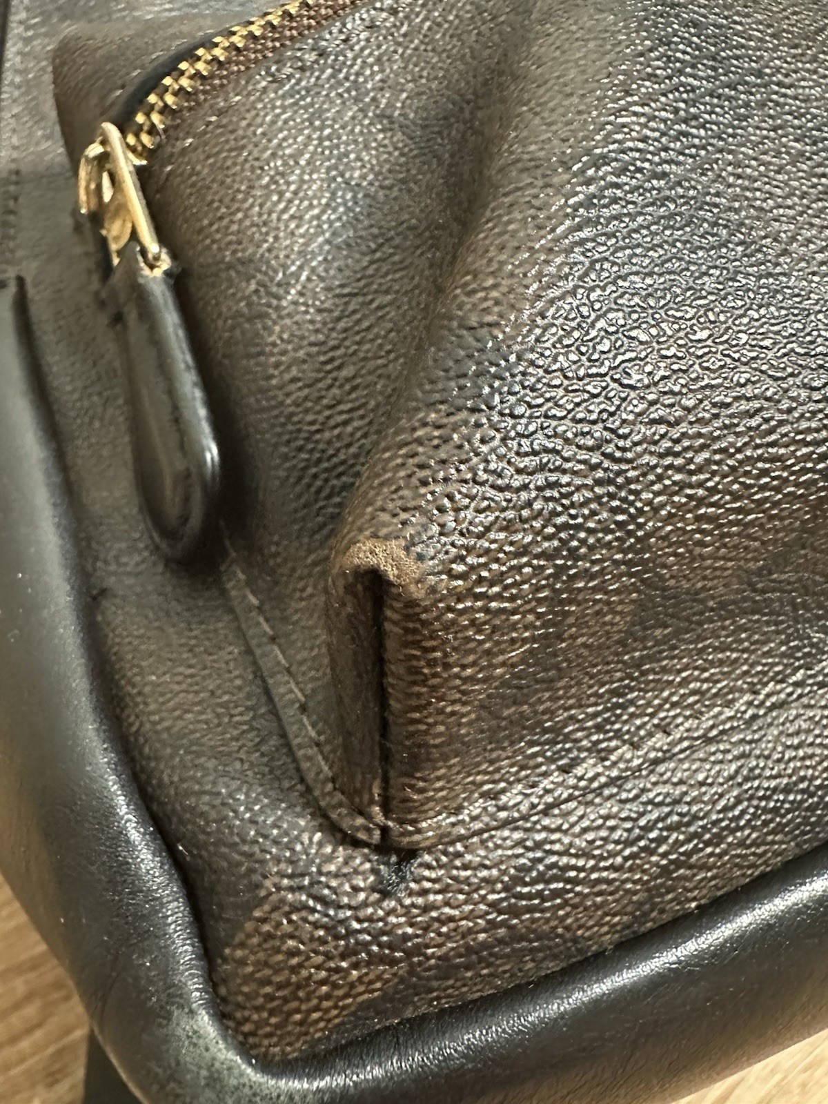 Coach Mini Charlie Backpack Signature Brown Black PVC Leather F58315 Bag