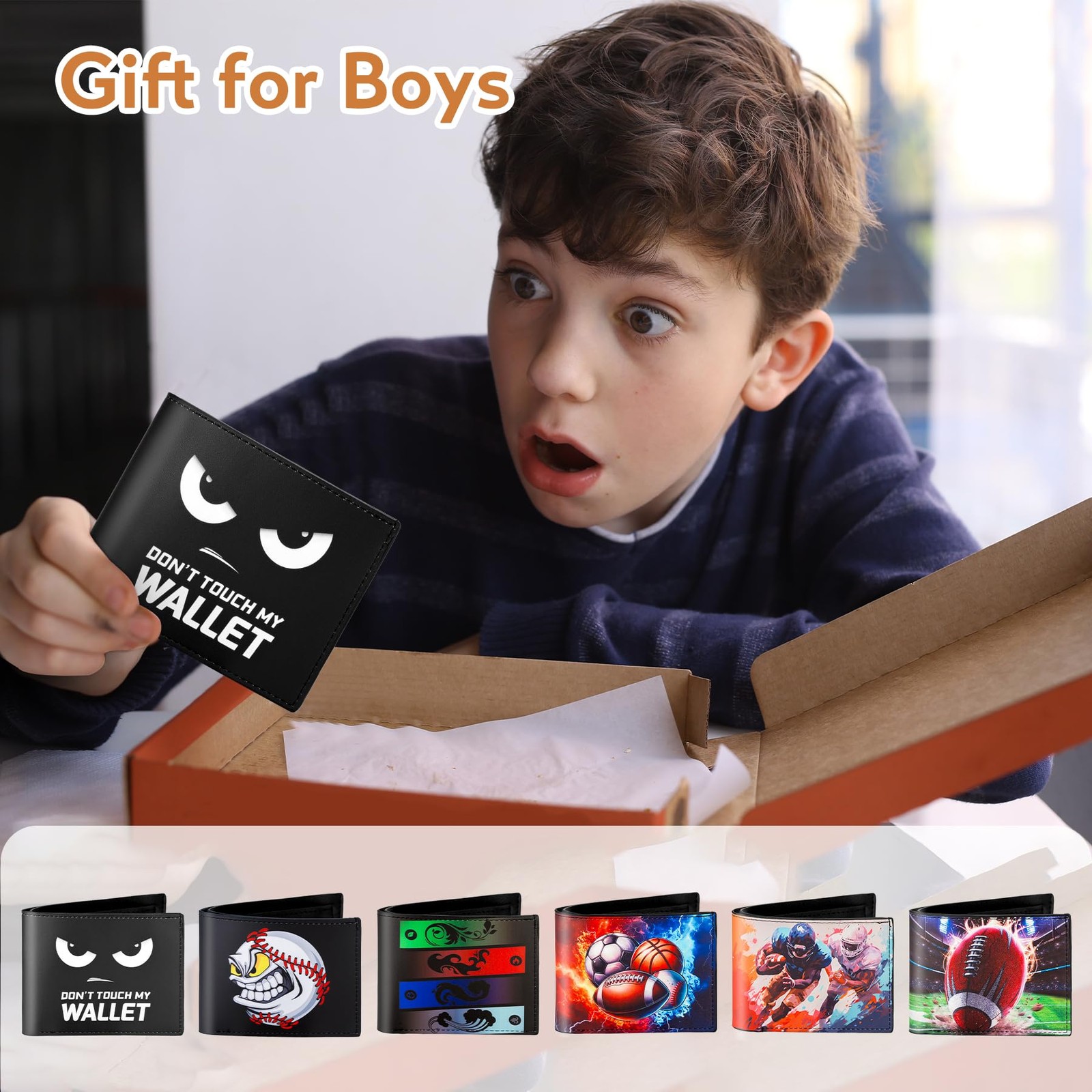 Fonwill Teen Boys Wallet, Birthday Gift for 5 6 7 8 9 10 11 12 Don’ttouch