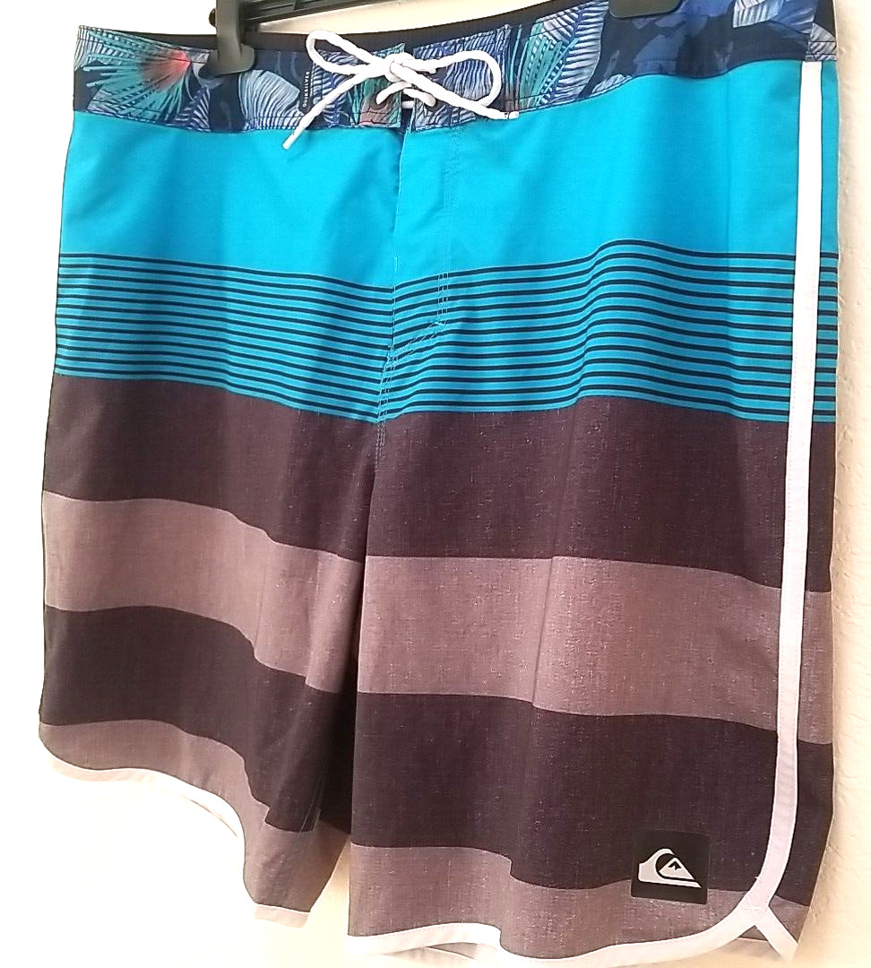 Quiksilver Board Shorts Men 38 AG47 Dry Flight High Line 4 Way Stretch Trunks