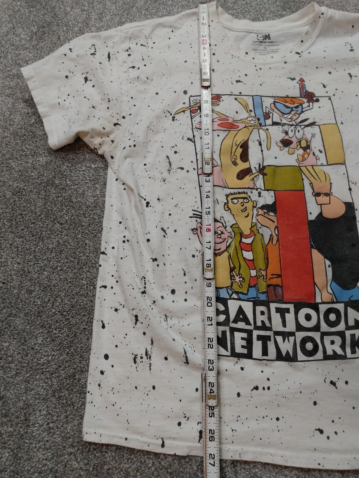 Cartoon Network T Shirt Splatter Design, Dexter, Courage, Ed Edd n Eddy Size L