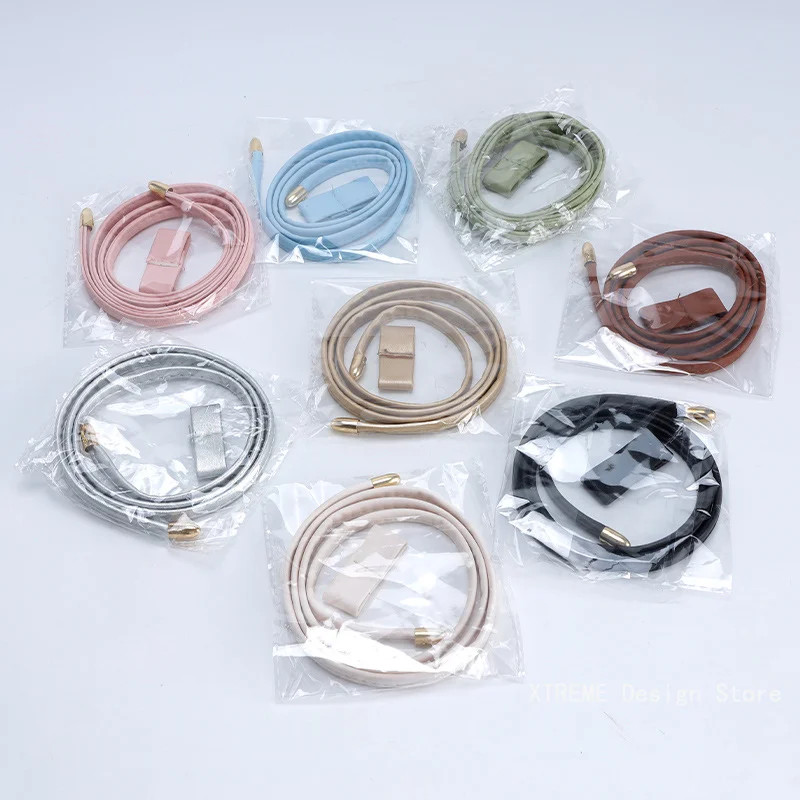 1Pcs PU Leather Drawstring Pull String Detachable Bucket Bag Strap Slide String