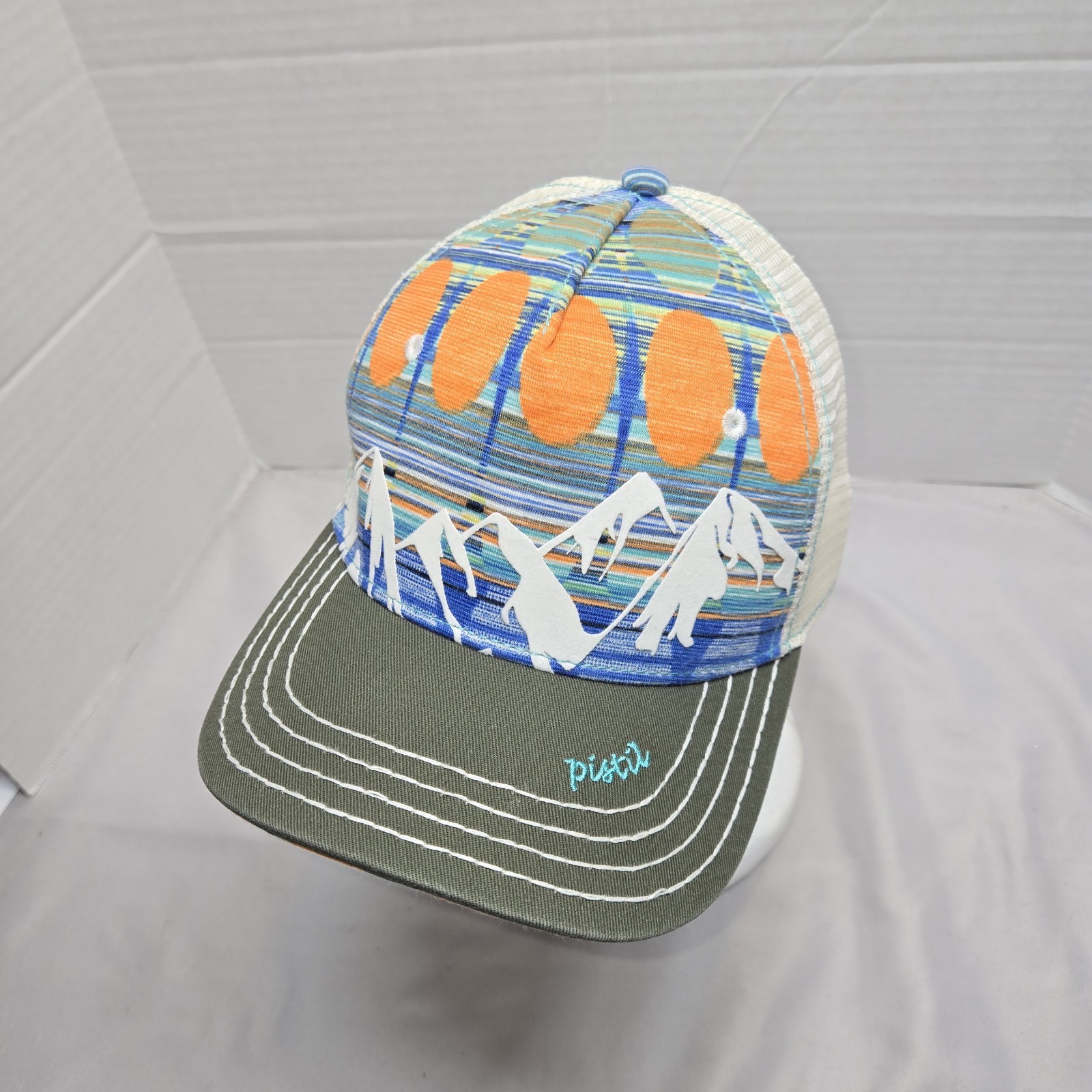 PISTIL McKinley Hat Adjustable Snapback Mesh Trucker Multicolor Euc