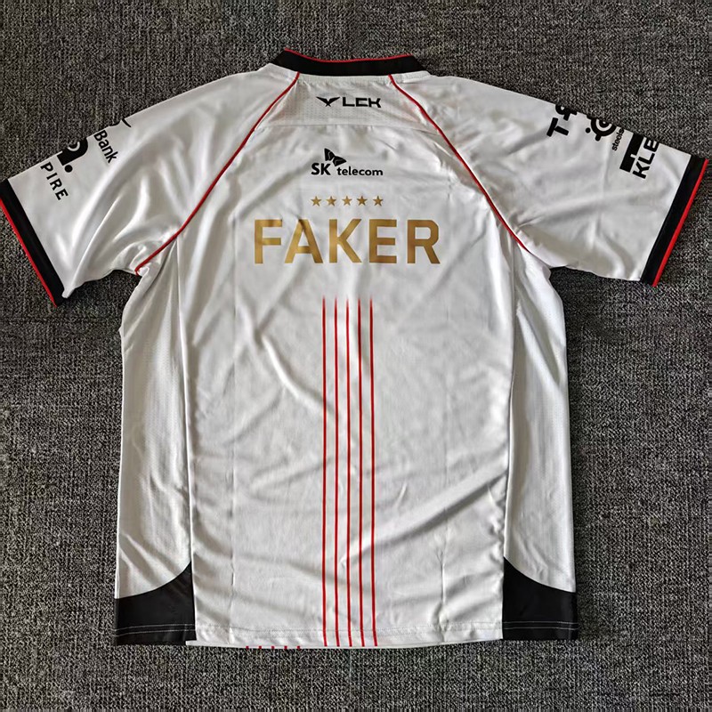 2025 New LCK Team T1 Uniform Jersey S15 TShirt Faker Zofgk LOL TEE White T-shirt
