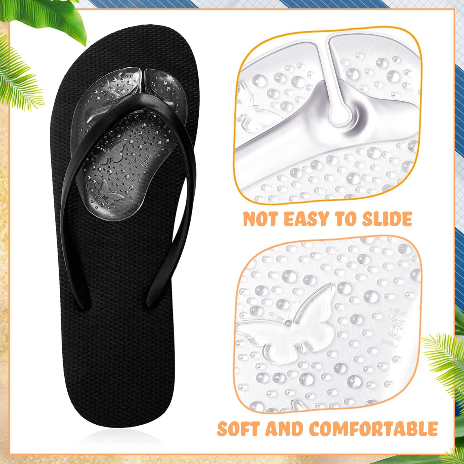 6 Pairs Gel Pads for Thong Sandals Toe Protectors Metatarsal Cushion Clear