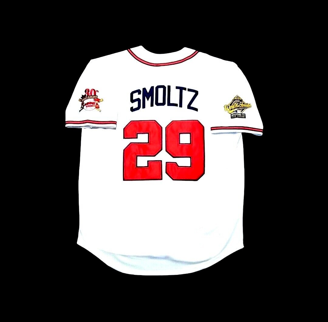 John Smoltz Atlanta Braves 1995 World Series Men’s Home White Baseball Jersey