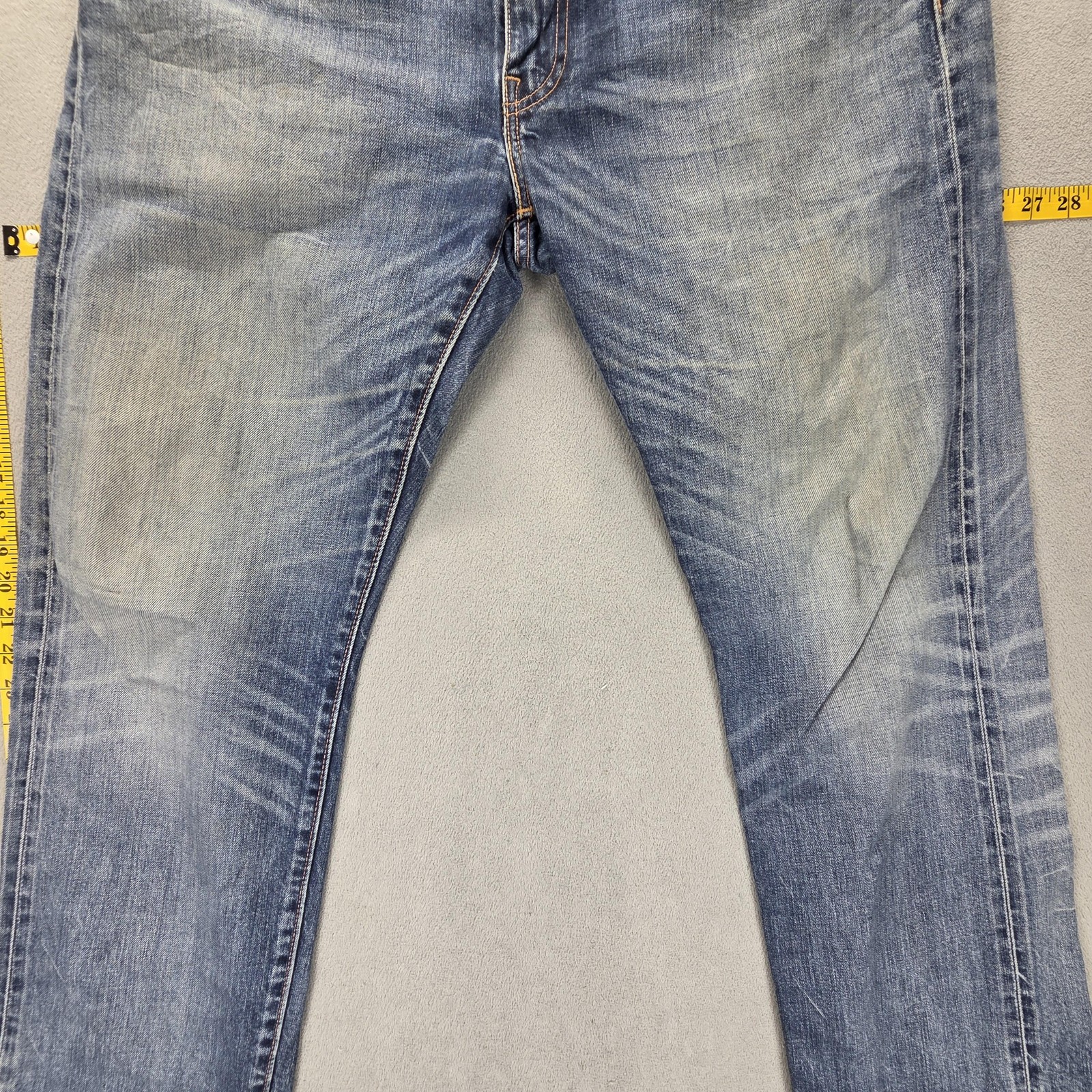 Levis 514 Jeans Mens Blue Selvedge Straight Whiskers Honeycomb Fits 36×34
