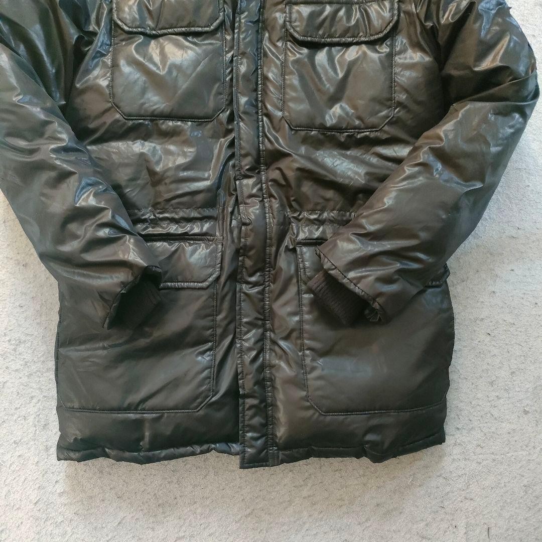 AVIREX Down Hood Flight Jacket Blouson Coat Men Size L Black Genuine
