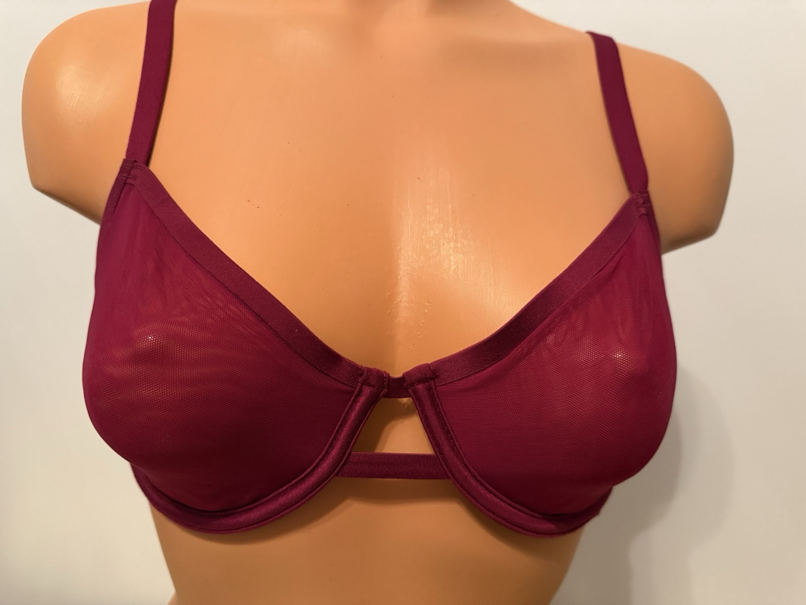 NWT Auden Sheer Unlined Demi-Coverage Under Wire Bra Color as Shown Size 36D