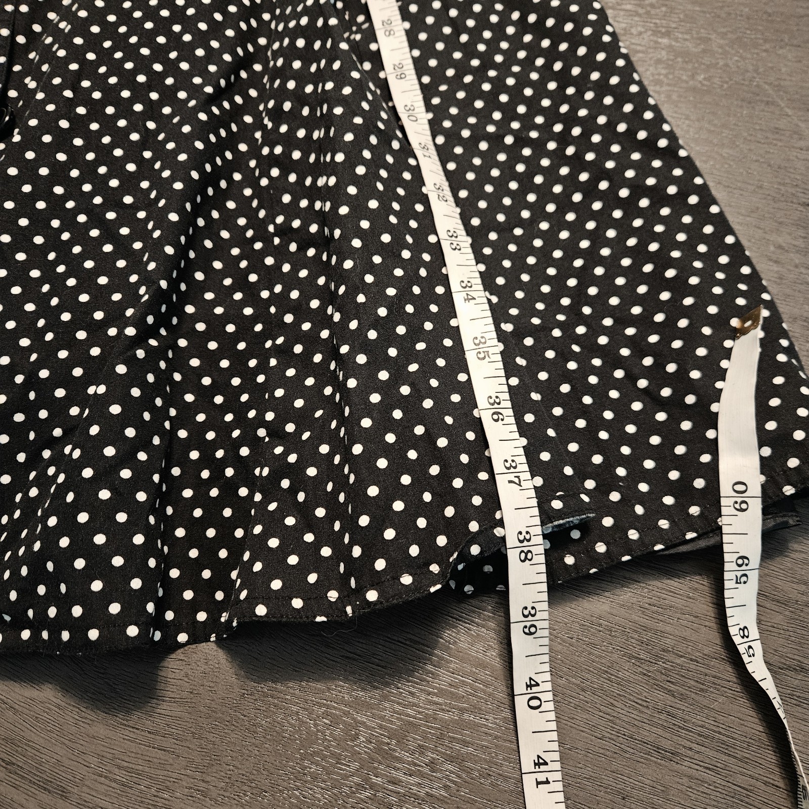 Talbots Black White Polka Dot Sleeveless Dress Button Front 6 PETITE Retro