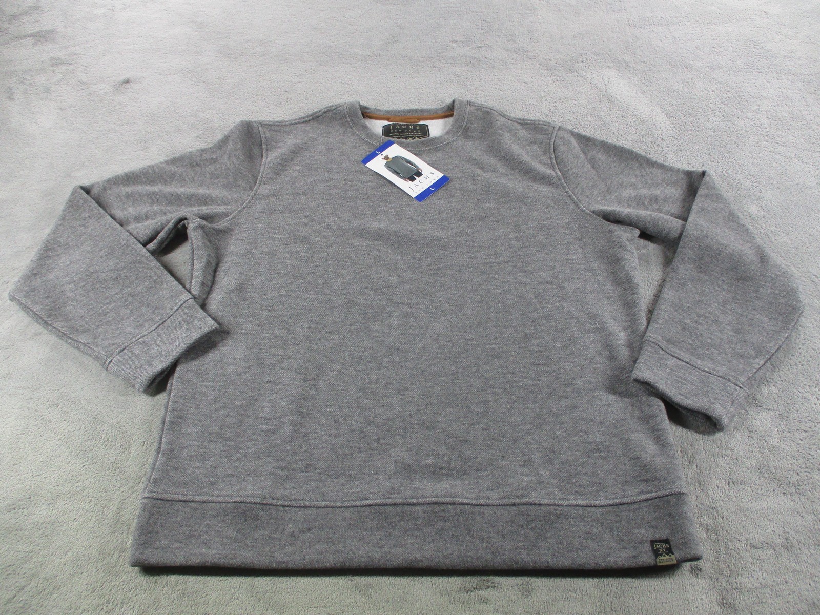 JACHS New York Sweatshirt Mens Large Gray Crewneck Fleece Pullover Outdoor