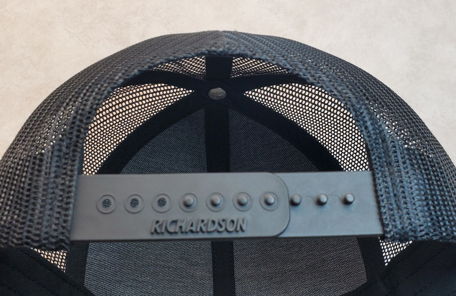 Kubota Tractor Emb. Patch on Richardson 112 Trucker Hat Snapback Black/Black